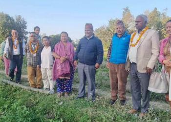 बाँकेको खजुरामा सञ्चालित साना सिँचाई आयोजनाको कृषिमन्त्री यादवद्धारा अनुगमन