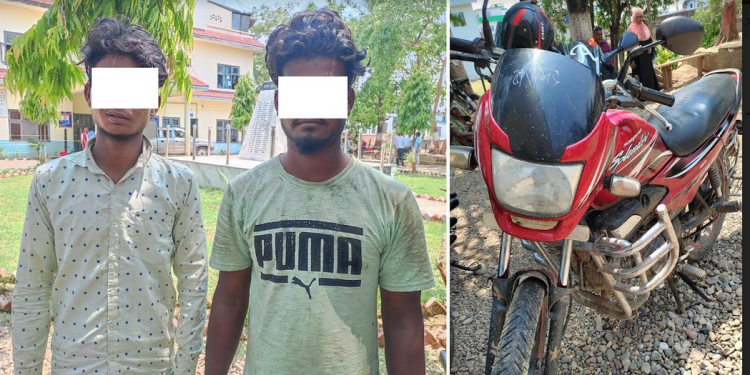 नेपालगञ्जमा चोरीको मोटरसाइकलसहित दुई जना आरोपी बाँके प्रहरीद्धारा पक्राउ