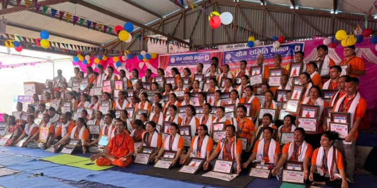 नेपालगञ्जमा १४५ योग प्रशिक्षक दिक्षित, अनिता श्रेष्ठ सर्वोत्कृष्ट प्रशिक्षक घोषित