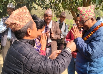 काँग्रेस उम्मेदवार गौडेल राप्तीसोनारी-३ का विभिन्न बस्तीमा 